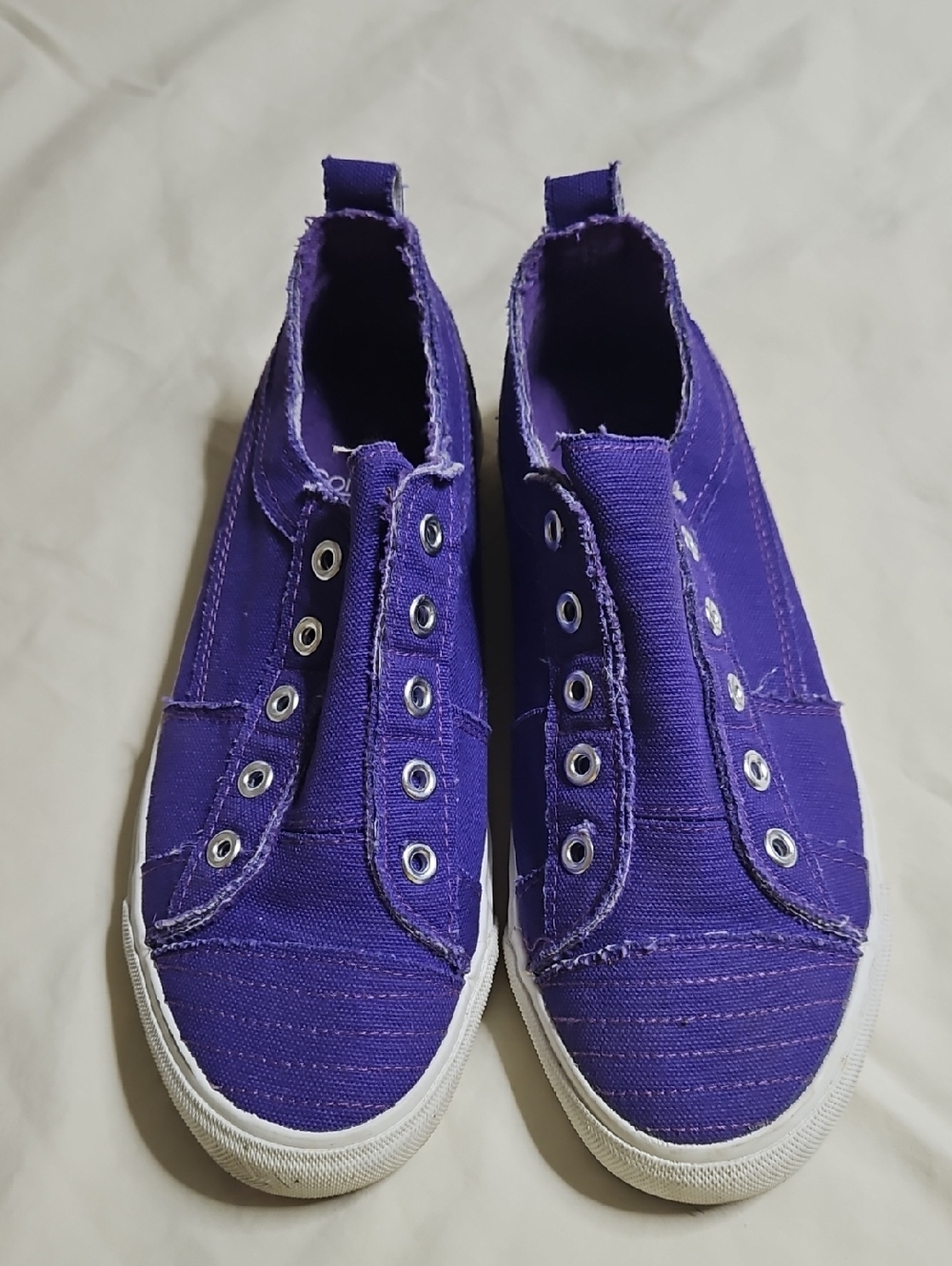 Corkys Purple Slip-On Canvas Sneakers Size 7 - Picture 3 of 6